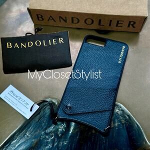 BANDOLIER Black Leather Wallet Case 8+ 7+ 6+ NEW! In Bag Rare Unisex men's women